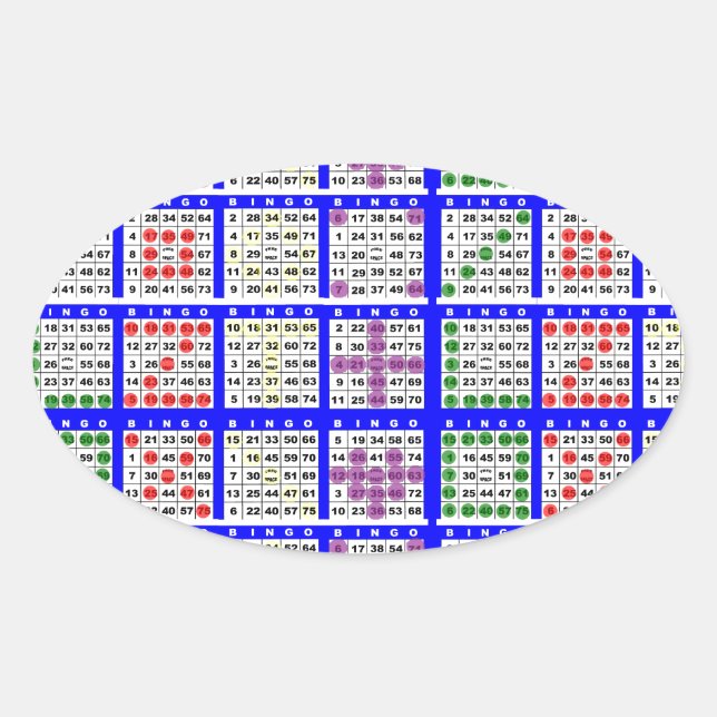 Sticker Ovale Bingo Game Motifs Grille (Devant)