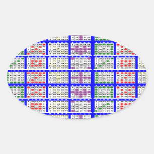 Sticker Ovale Bingo Game Motifs Grille