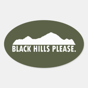 Sticker Ovale Black Hills s'il vous plaît