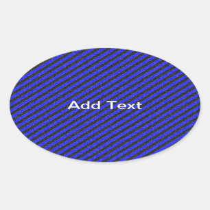 Sticker Ovale Bleu Noir Bleu Bleu Minces rayures diagonales