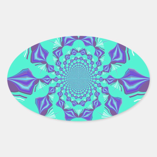 Sticker Ovale Bleu précieux (Devant)