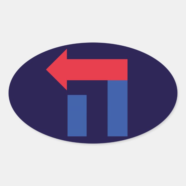 Sticker Ovale Bleu rouge ovale Hillary Hillary Hébreu autocollan (Devant)