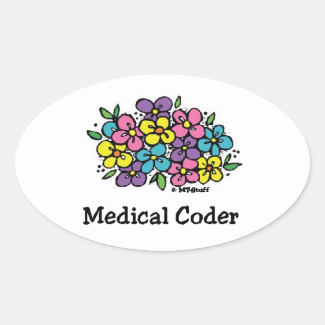 Sticker Ovale Blooms de coder Médicales2 (Devant)