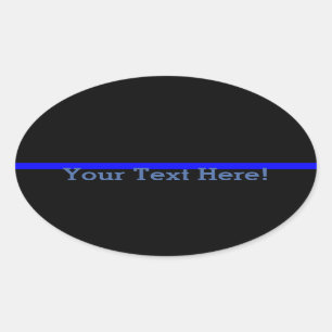 Sticker Ovale Blue Line mince symbolique personnalisent ceci
