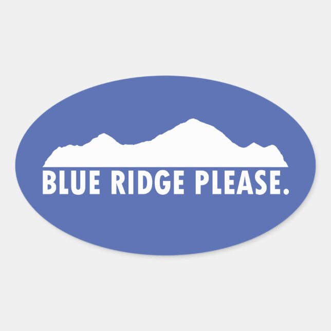 Sticker Ovale Blue Ridge S'Il Vous Plaît (Devant)