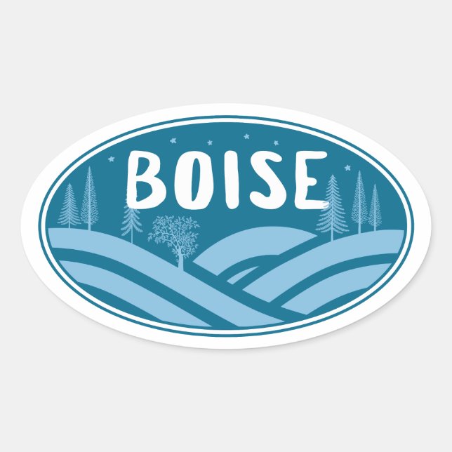 Sticker Ovale Boise Idaho Extérieur (Devant)