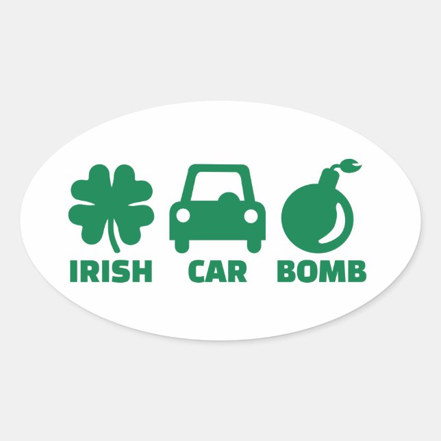 Sticker Ovale bombe automobile irlandaise (Devant)