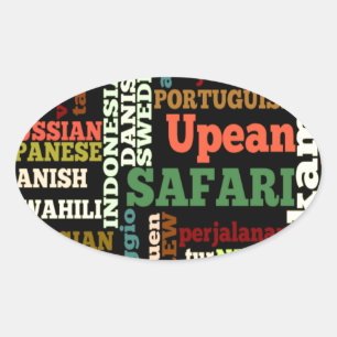 Sticker Ovale Bon Italian Irish Safari Hapanese Voyage