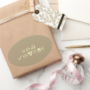 Sticker Ovale Bon Voyage Bénédictions : Jovely Text Art