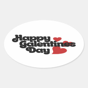 Sticker Ovale Bonne fête des Galentines