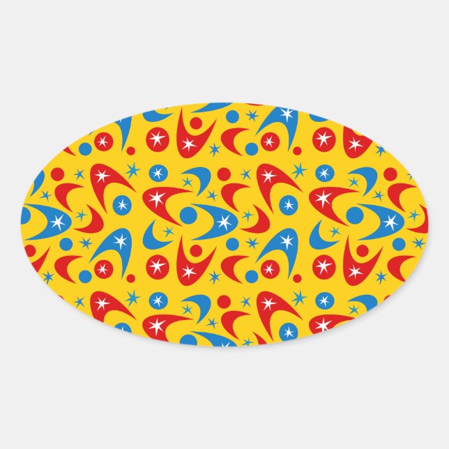 Sticker Ovale Boomerangs Rétro (Devant)