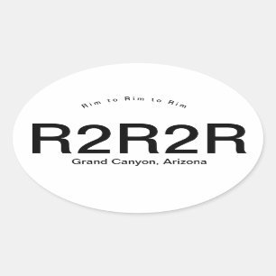 Sticker Ovale Bord du Grand Canyon à Bord à Bord