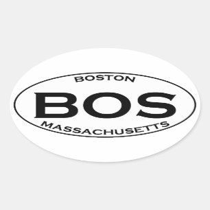 Sticker Ovale BOS - Boston Massachusetts Logo ovale