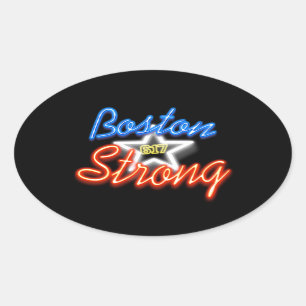 Sticker Ovale Boston fort et rougeoyer