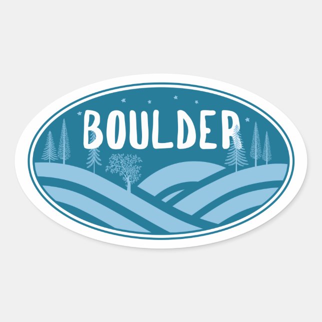 Sticker Ovale Boulder Colorado Extérieur (Devant)