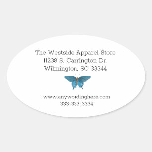 Sticker Ovale Boutique papillon Entreprise Artisanat Boutique Pu
