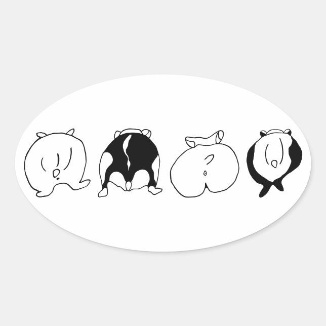 Sticker Ovale Boutons Hamster (Devant)