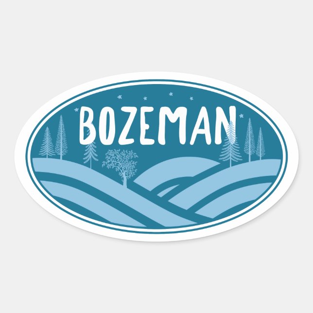 Sticker Ovale Bozeman Montana Extérieur (Devant)