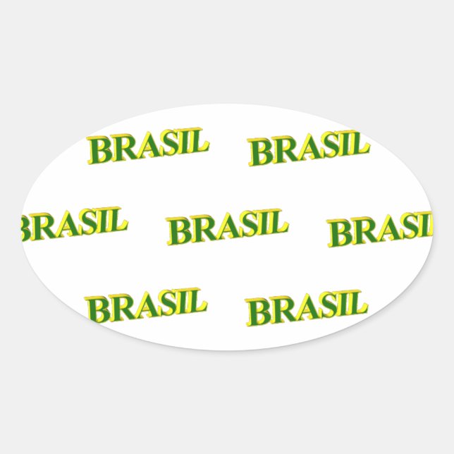 Sticker Ovale Brasil 3D (Devant)