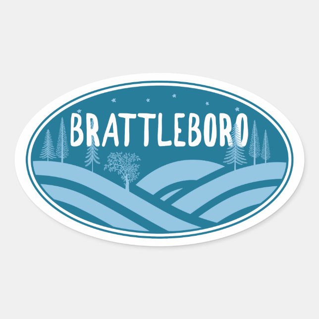 Sticker Ovale Brattleboro Vermont Extérieur (Devant)