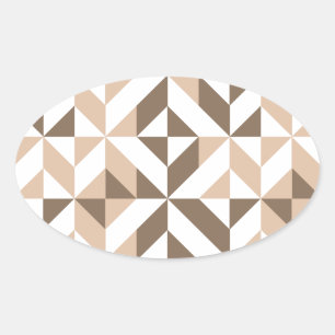 Sticker Ovale Brevet de Brown Beige