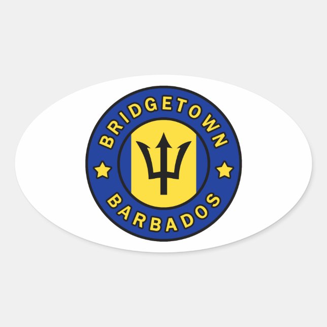 Sticker Ovale Bridgetown Barbade (Devant)