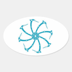 Sticker Ovale Broche de l'outil de glace