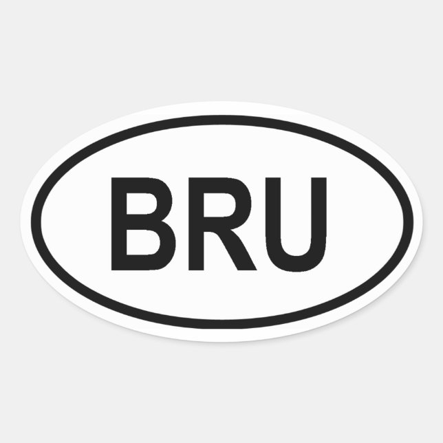 Sticker Ovale Brunei "BRU" (Devant)