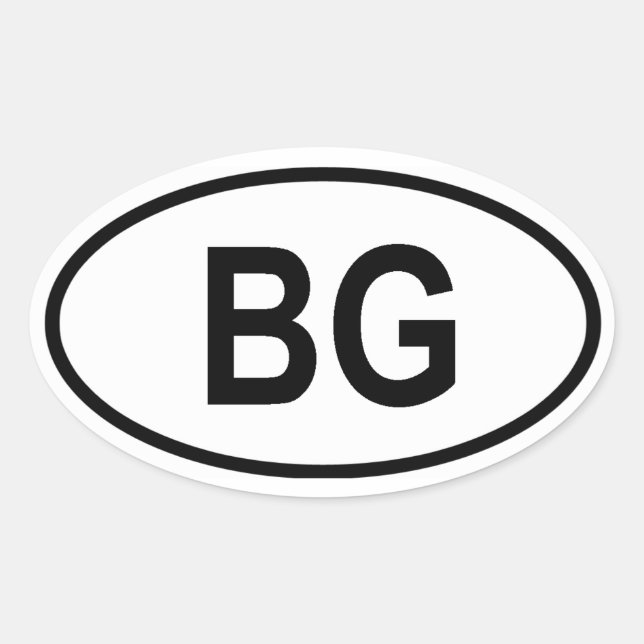 Sticker Ovale Bulgarie "BG" (Devant)