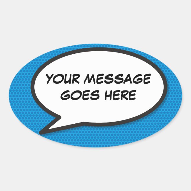 Sticker Ovale Bulle de texte personnalisée - Bande dessinée amus (Devant)