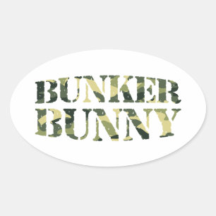 STICKER OVALE BUNKER BUNNY CAMO / CAMOUFLAGE
