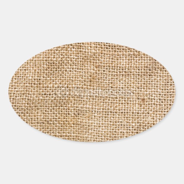 Sticker Ovale Burlap patiné (Devant)