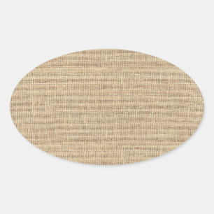 Sticker Ovale Burlap Vintage rustique