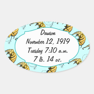 Sticker Ovale Cadeaux Circus Elephant