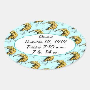 Sticker Ovale Cadeaux Circus Elephant