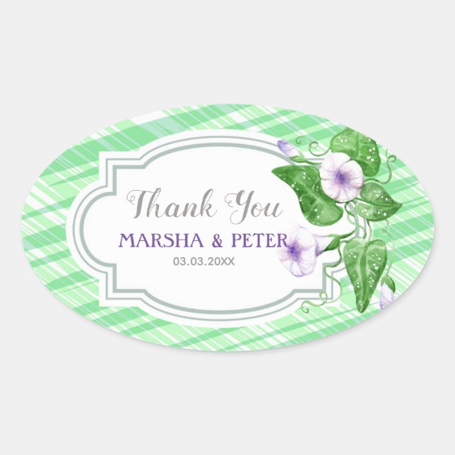 Sticker Ovale Cadre Floral (Devant)