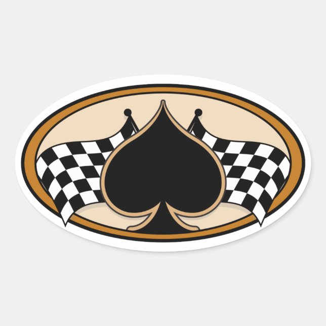 Sticker Ovale Cafe Racer / Moto (Devant)
