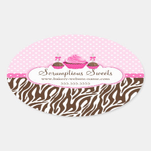 Sticker Ovale Cake Pops Cupcake Boulangerie Coffret Cachets