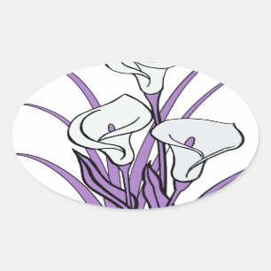 Sticker Ovale Calla Lily Design