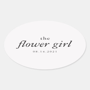 Sticker Ovale Calligraphie moderne Flower Mariage