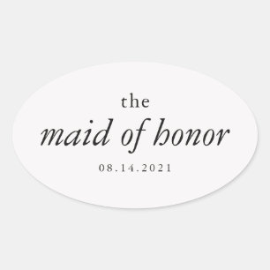 Sticker Ovale Calligraphie moderne Maid of Honor Mariage