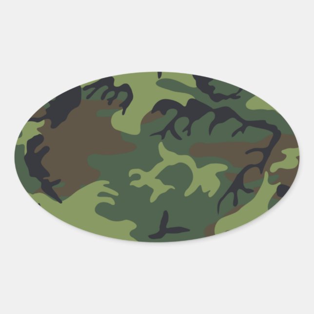 Sticker Ovale Camouflage de l'armée (Devant)