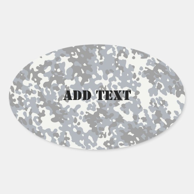 Sticker Ovale Camouflage de ville numérique noir et gris (éclair (Devant)