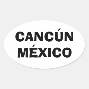 Sticker Ovale Cancun, Mexique