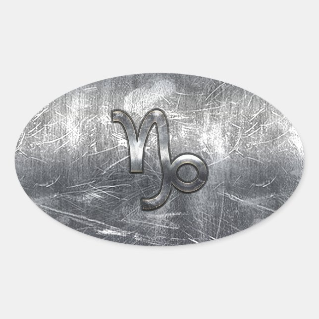 Sticker Ovale Capricorn Zodiac (Devant)