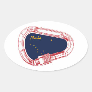 Sticker Ovale Carabiner Escalade de l'Alaska