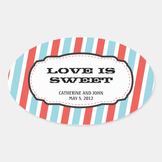 Sticker Ovale Carnaval Mariage à thème (Devant)