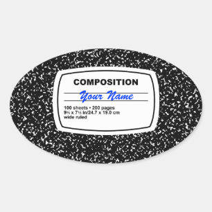 Sticker Ovale Carnet de composition personnalisable