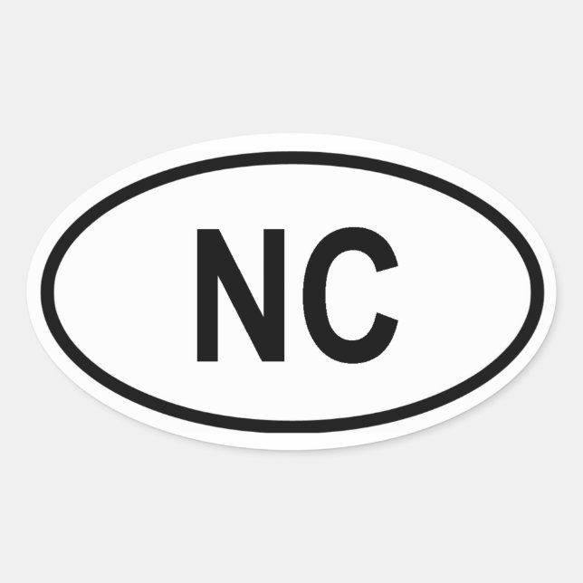 Sticker Ovale Caroline du Nord "NC" (Devant)
