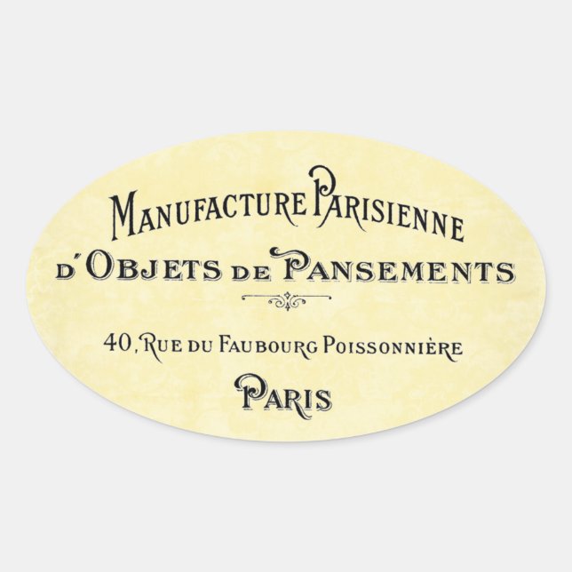 Sticker Ovale Carte Biz Paris (Devant)